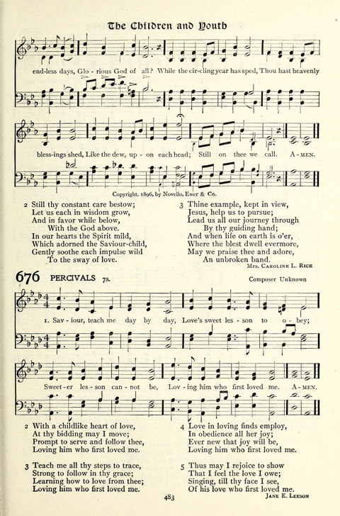 The Methodist Hymnal: Official hymnal of the methodist episcopal church and the methodist episcopal church, south page 483
