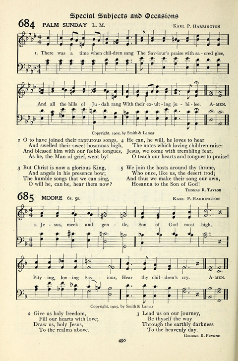 The Methodist Hymnal: Official hymnal of the methodist episcopal church and the methodist episcopal church, south page 490