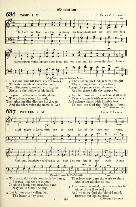 The Methodist Hymnal: Official hymnal of the methodist episcopal church and the methodist episcopal church, south page 491