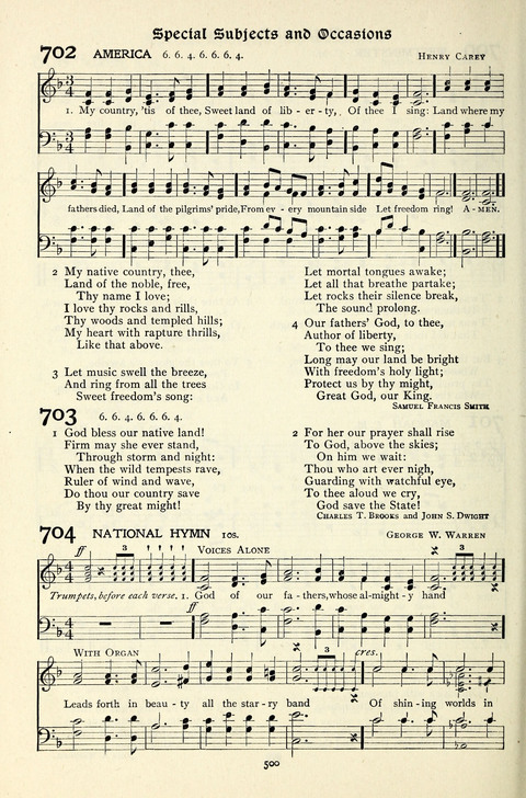 The Methodist Hymnal: Official hymnal of the methodist episcopal church and the methodist episcopal church, south page 500