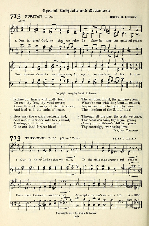 The Methodist Hymnal: Official hymnal of the methodist episcopal church and the methodist episcopal church, south page 506