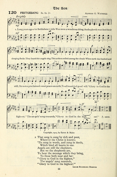 The Methodist Hymnal: Official hymnal of the methodist episcopal church and the methodist episcopal church, south page 88