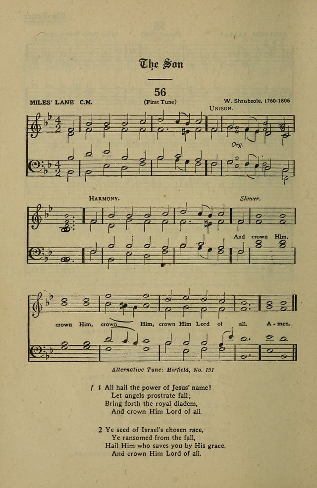 Methodist Hymn and Tune Book: official hymn book of the Methodist Church page 62