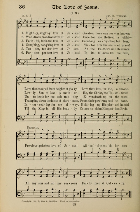 Messages of Love Hymn Book: for Gospel, Sunday School, Special Services and Home Singing page 36