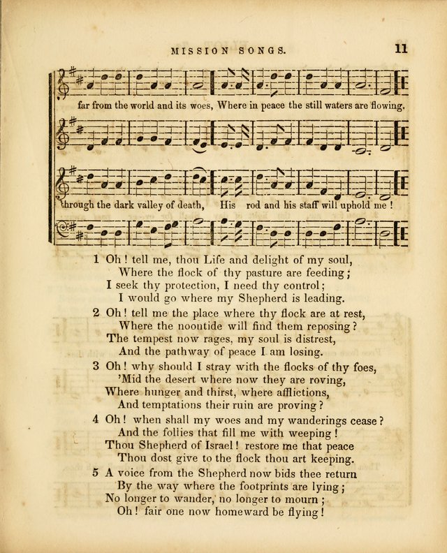 Mission Songs: a collection of hymns and music, designed for Sabbath schools page 11