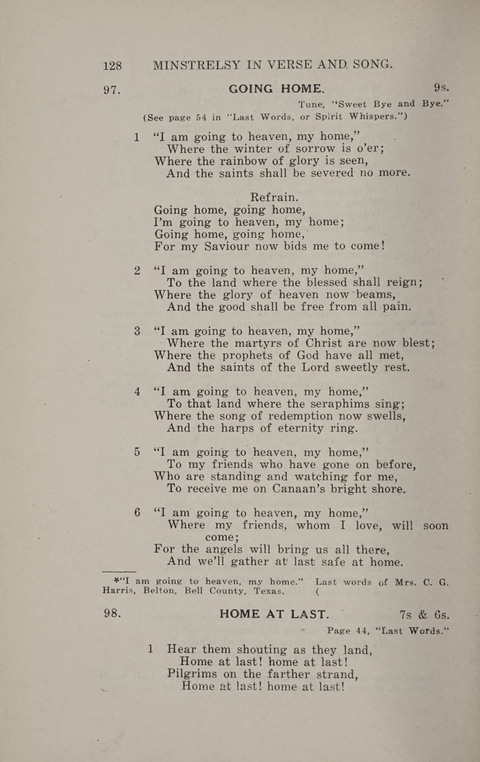 Minstrelsy In Verse and Song: Being a collection of Original Psalms, Hymns and Poems for the Home, covering a period of more than fifty years in their production page 128