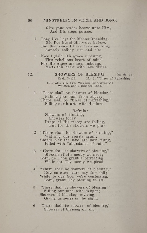 Minstrelsy In Verse and Song: Being a collection of Original Psalms, Hymns and Poems for the Home, covering a period of more than fifty years in their production page 80