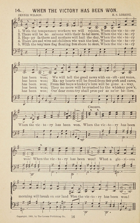 New Anti-Saloon Songs: A Collection of Temperance and Moral Reform Songs Prepared at the Request of The National Anti-Saloon League page 14