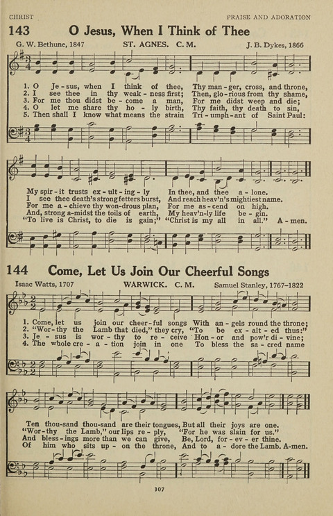 New Baptist Hymnal: containing standard and Gospel hymns and responsive readings page 107