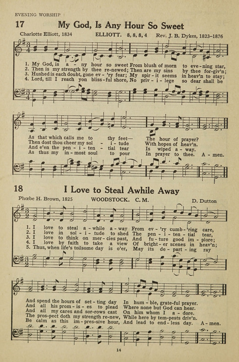 New Baptist Hymnal: containing standard and Gospel hymns and responsive readings page 14