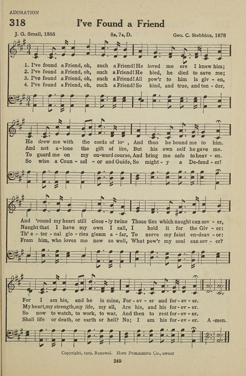 New Baptist Hymnal: containing standard and Gospel hymns and responsive readings page 249