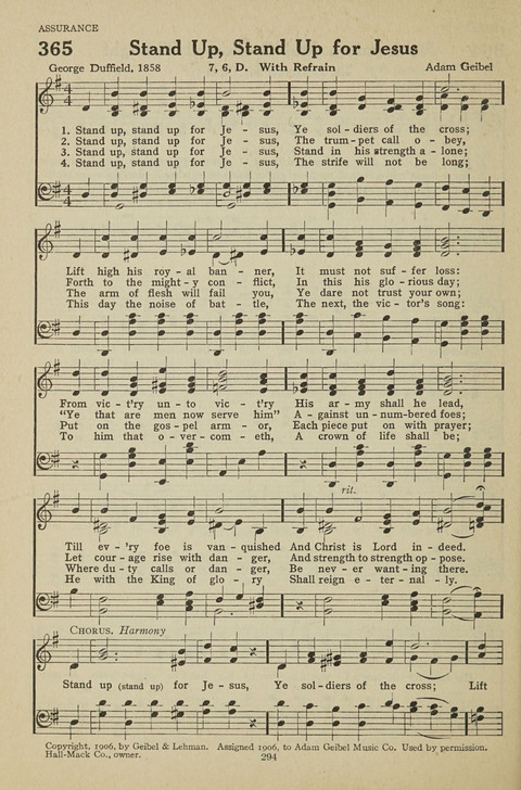 New Baptist Hymnal: containing standard and Gospel hymns and responsive readings page 294