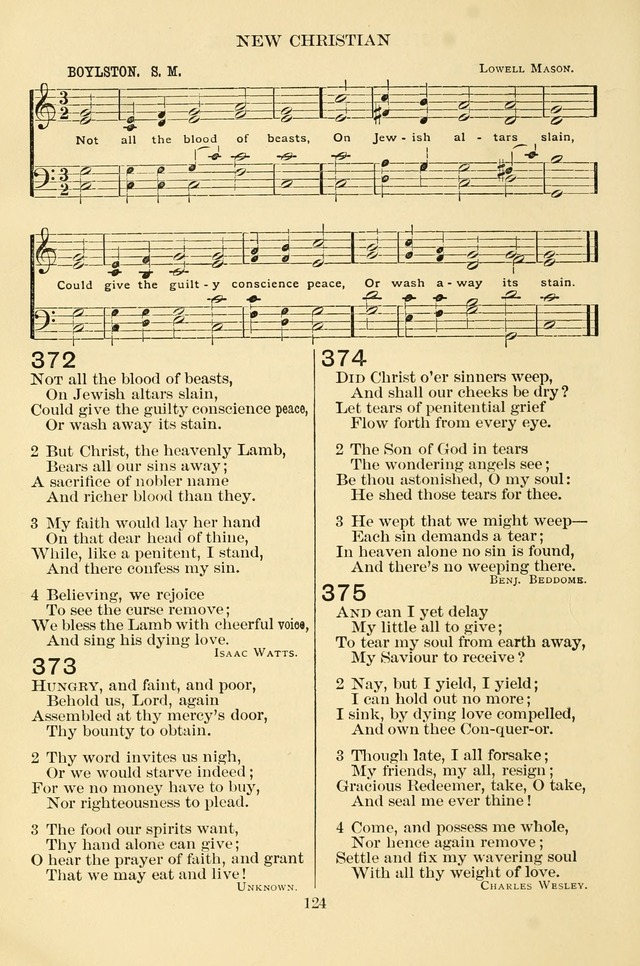 New Christian Hymn and Tune Book page 124