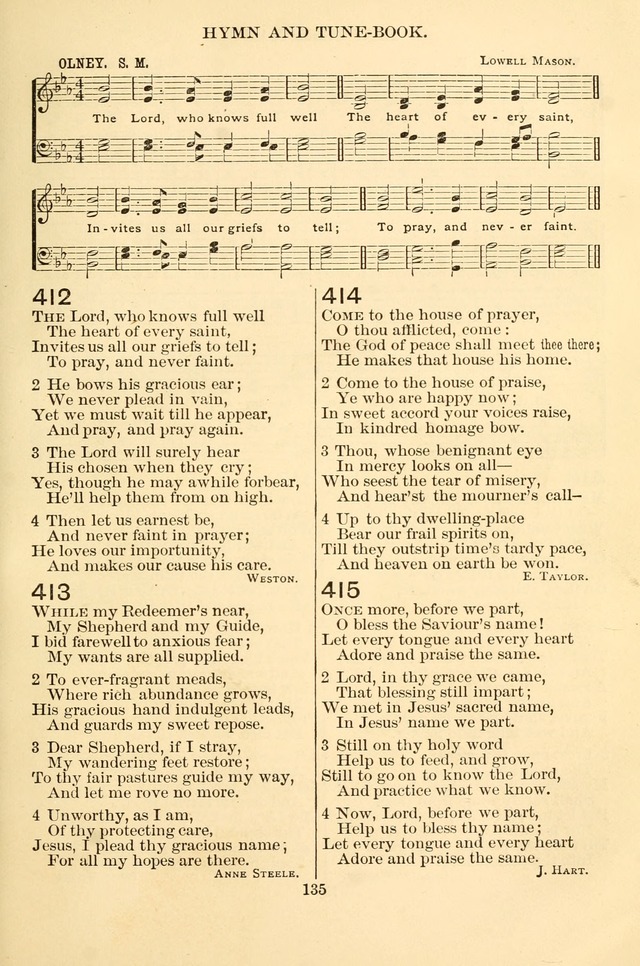 New Christian Hymn and Tune Book page 135