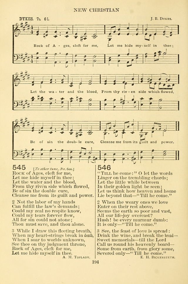 New Christian Hymn and Tune Book page 194