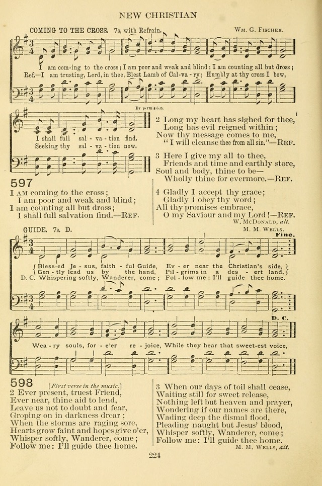 New Christian Hymn and Tune Book page 224