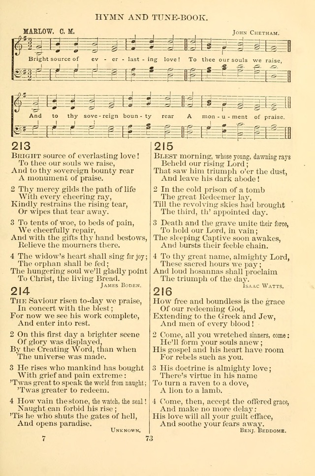 New Christian Hymn and Tune Book page 73