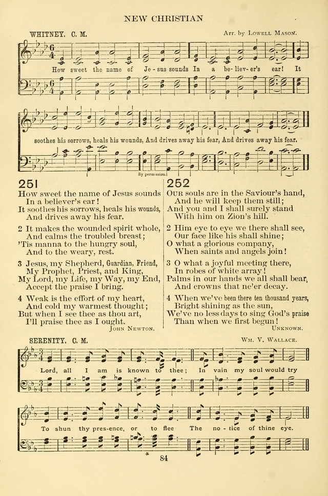New Christian Hymn and Tune Book page 84