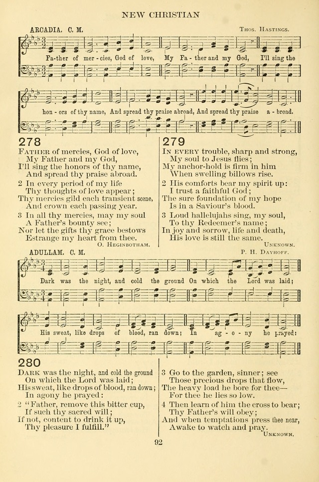 New Christian Hymn and Tune Book page 92