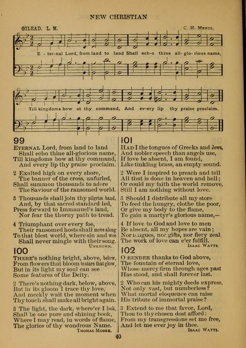 New Christian Hymn and Tune Book page 39