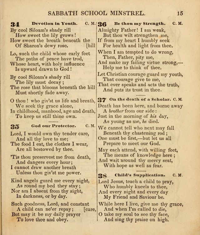 The New England Sabbath School Minstrel: a collection of music and hymns adapted to sabbath schools, families, and social meetings page 17