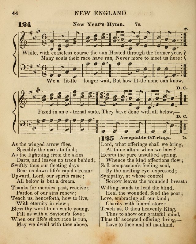 The New England Sabbath School Minstrel: a collection of music and hymns adapted to sabbath schools, families, and social meetings page 46