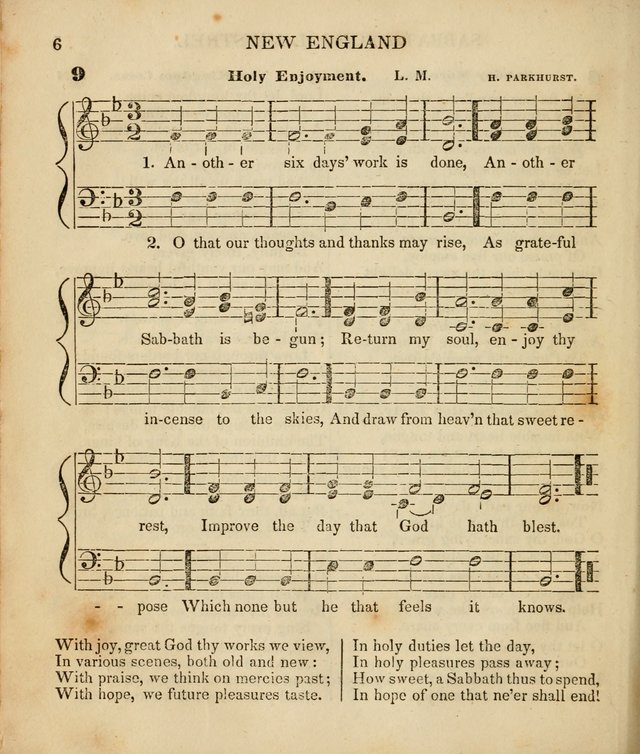 The New England Sabbath School Minstrel: a collection of music and hymns adapted to sabbath schools, families, and social meetings page 6