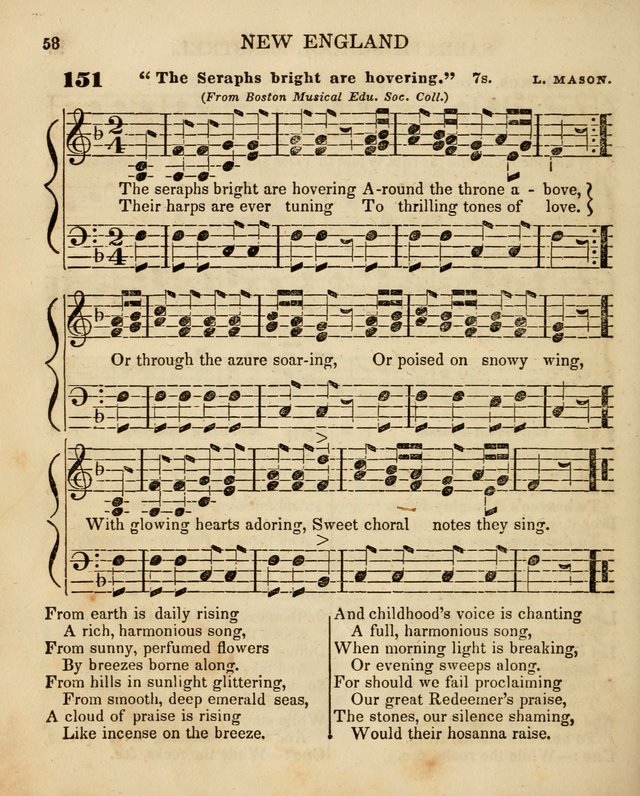 The New England Sabbath School Minstrel: a collection of music and hymns adapted to sabbath schools, families, and social meetings page 60