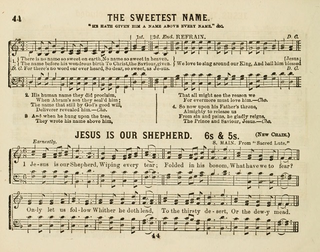 The New Golden Chain of Sabbath School Melodies: containing every piece (music and words) of the golden chain, with abot third additional page 44