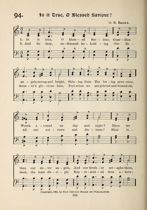The New Hosanna: A book of Songs and Hymns for The Sunday-school and The Home page 104