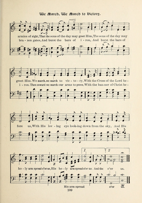 The New Hosanna: A book of Songs and Hymns for The Sunday-school and The Home page 109