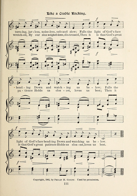 The New Hosanna: A book of Songs and Hymns for The Sunday-school and The Home page 111