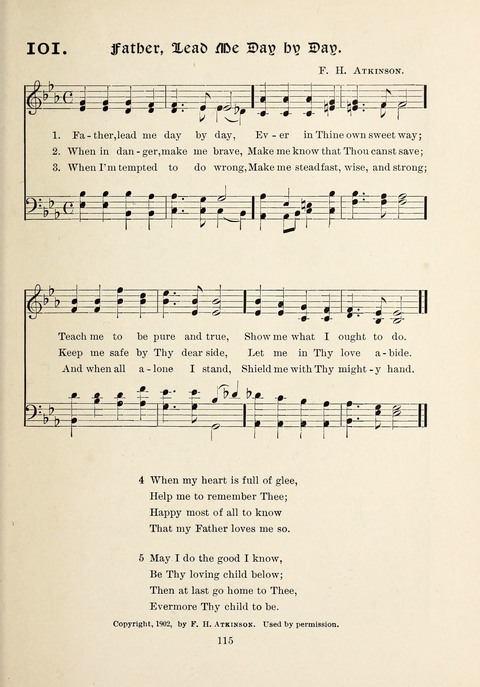 The New Hosanna: A book of Songs and Hymns for The Sunday-school and The Home page 115