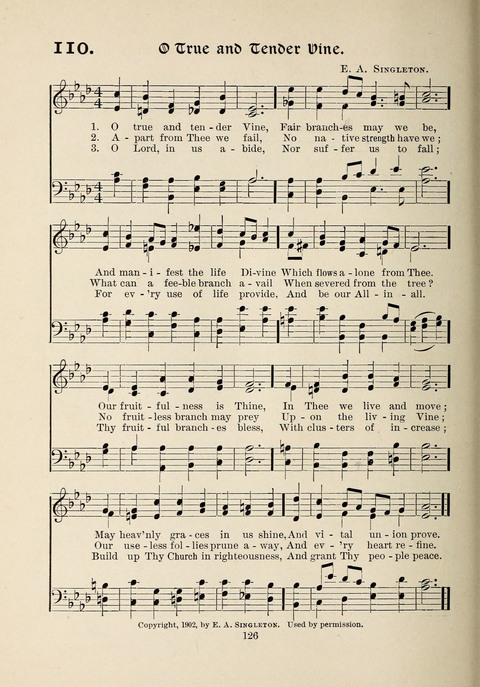 The New Hosanna: A book of Songs and Hymns for The Sunday-school and The Home page 126