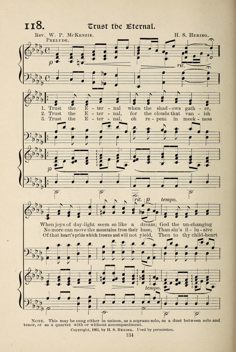 The New Hosanna: A book of Songs and Hymns for The Sunday-school and The Home page 134