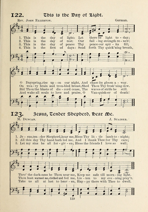 The New Hosanna: A book of Songs and Hymns for The Sunday-school and The Home page 139