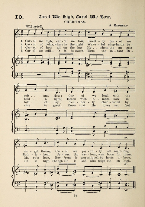 The New Hosanna: A book of Songs and Hymns for The Sunday-school and The Home page 14