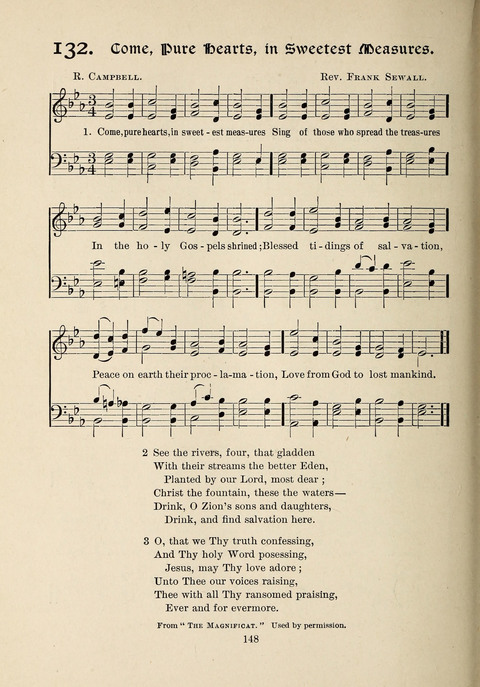 The New Hosanna: A book of Songs and Hymns for The Sunday-school and The Home page 148