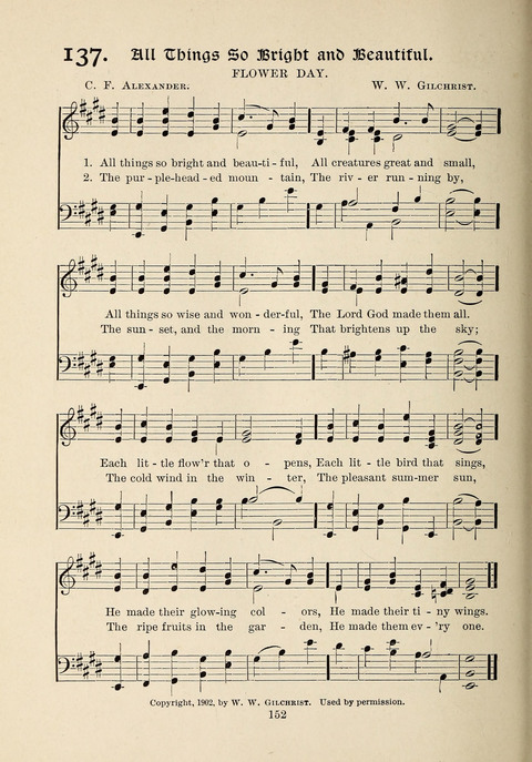 The New Hosanna: A book of Songs and Hymns for The Sunday-school and The Home page 152