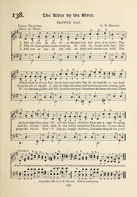 The New Hosanna: A book of Songs and Hymns for The Sunday-school and The Home page 153