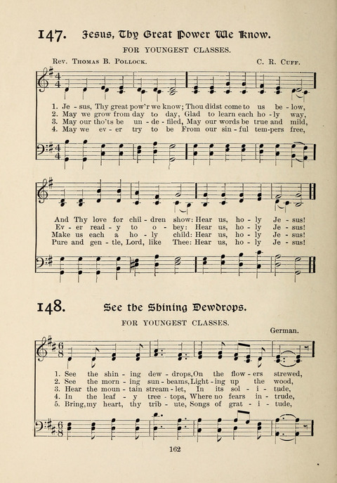 The New Hosanna: A book of Songs and Hymns for The Sunday-school and The Home page 162