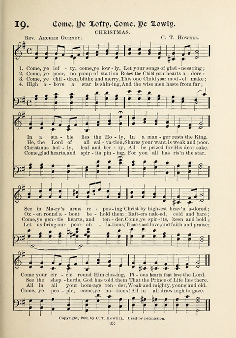 The New Hosanna: A book of Songs and Hymns for The Sunday-school and The Home page 23
