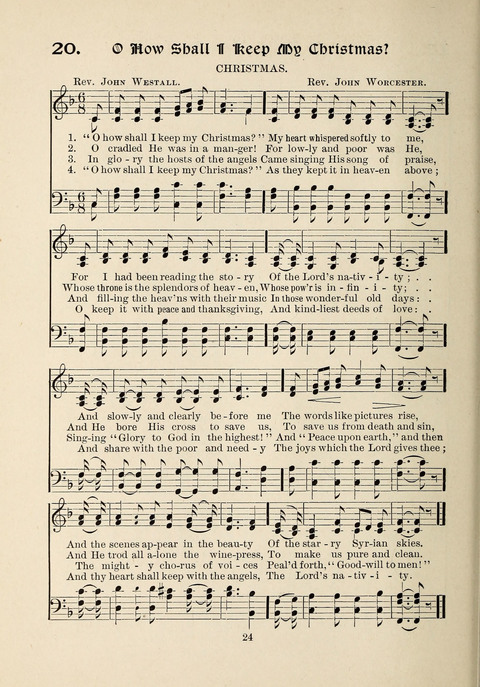The New Hosanna: A book of Songs and Hymns for The Sunday-school and The Home page 24