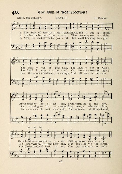 The New Hosanna: A book of Songs and Hymns for The Sunday-school and The Home page 46