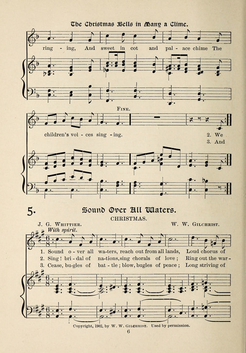 The New Hosanna: A book of Songs and Hymns for The Sunday-school and The Home page 6