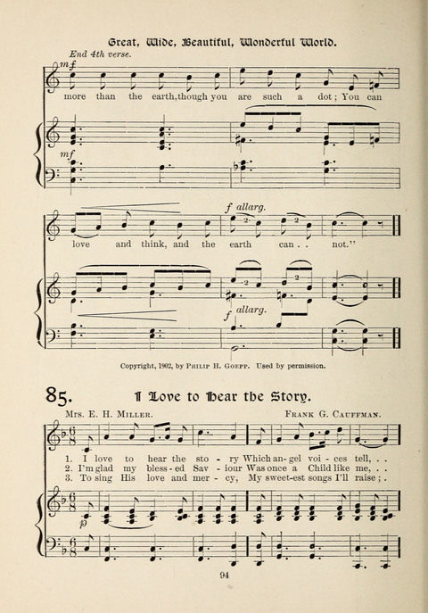 The New Hosanna: A book of Songs and Hymns for The Sunday-school and The Home page 94