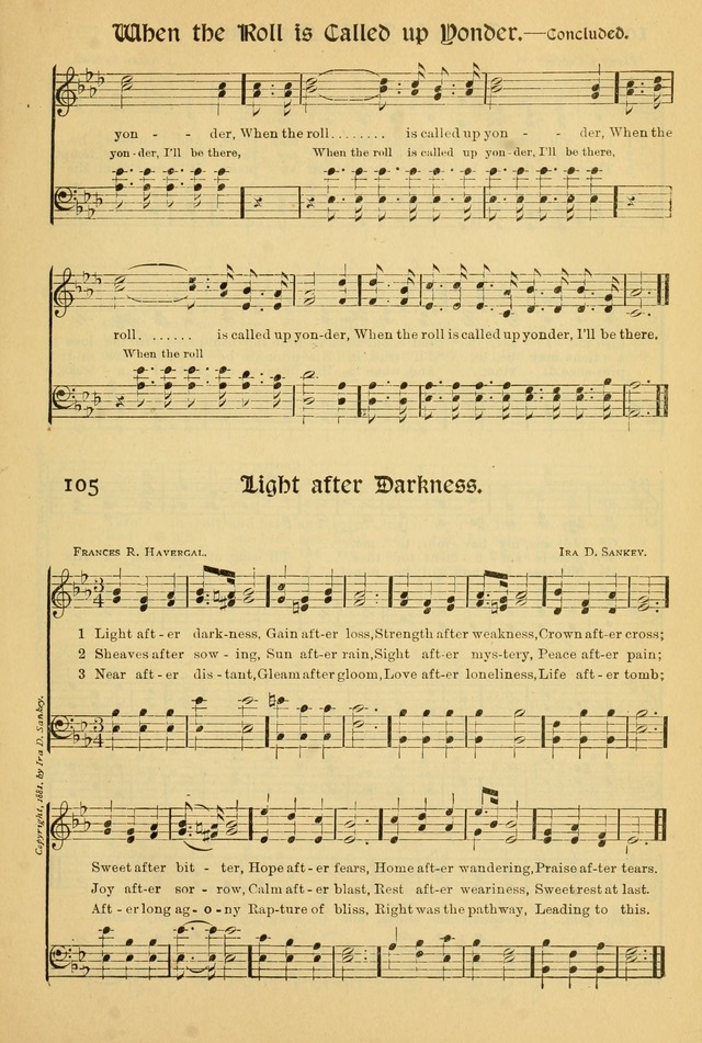 Northfield Hymnal: for use in evangelistic and church services, conventions, sunday schools, and all prayer and social meetings of the church and home page 105