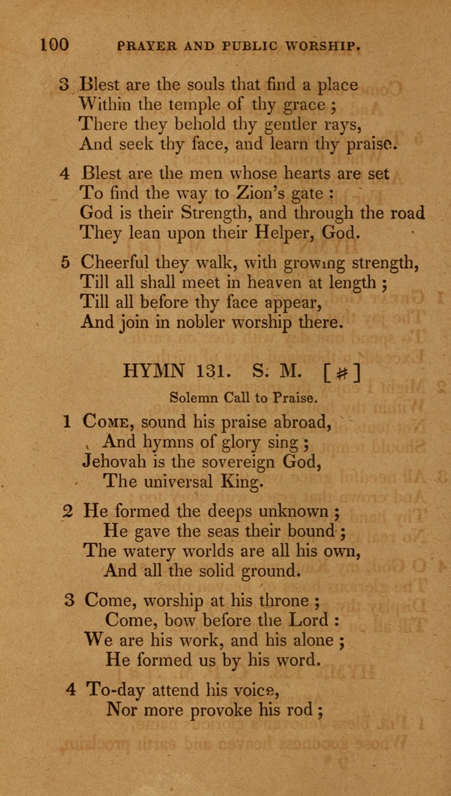The New Hymn Book, Designed for Universalist Societies: compiled from approved authors, with variations and additions (9th ed.) page 100