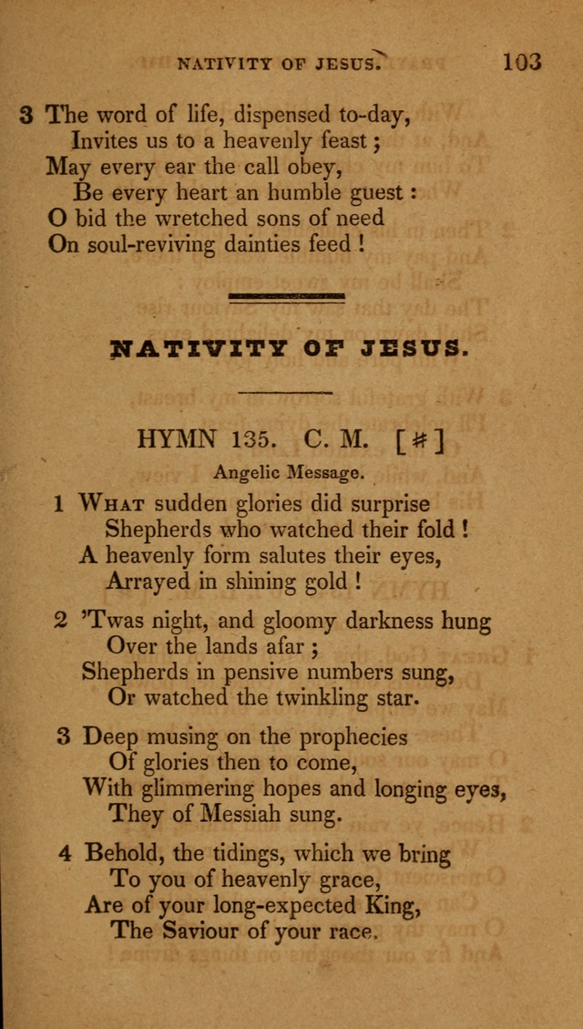 The New Hymn Book, Designed for Universalist Societies: compiled from approved authors, with variations and additions (9th ed.) page 103