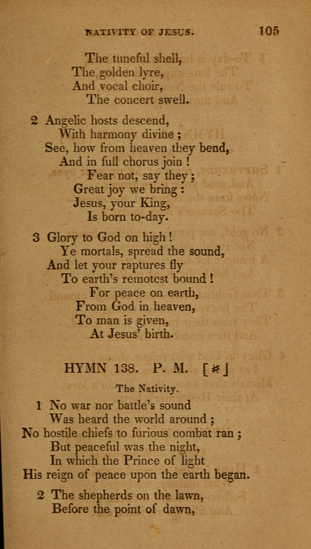 The New Hymn Book, Designed for Universalist Societies: compiled from approved authors, with variations and additions (9th ed.) page 105